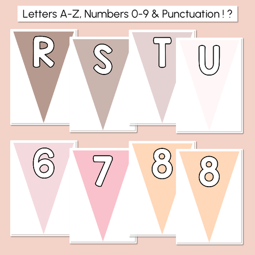 Resource preview 2 for Editable Alphabet & Number Bunting - Neutral Classroom Decor