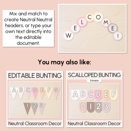 Resource preview 3 for Editable Alphabet & Number Accents - Neutral Classroom Decor