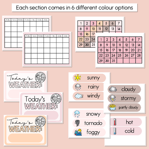 Resource preview 3 for Calendar & Weather Display - Neutral Classroom Decor