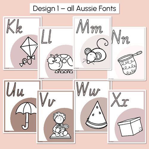 Resource preview 2 for Alphabet Posters - All Aussie Fonts- Neutral Classroom Decor