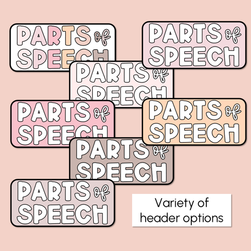 Resource preview 5 for Parts of Speech Posters - Neutral Classroom Decor