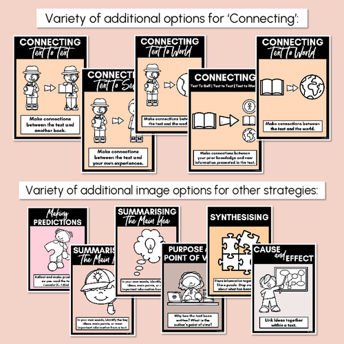 Resource preview 4 for Neutral Comprehension Strategies Posters- Neutral Classroom Decor