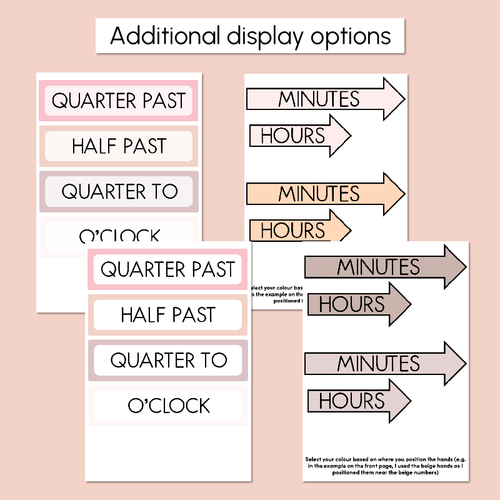 Resource preview 4 for Neutral Clock Display - Neutral Classroom Decor
