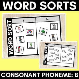 CONSONANT PHONEME B WORD SORT