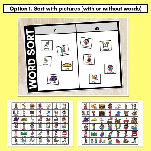 Resource preview 2 for CONSONANT PHONEME G WORD SORT