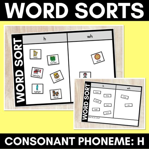 Resource preview 1 for CONSONANT PHONEME H WORD SORT