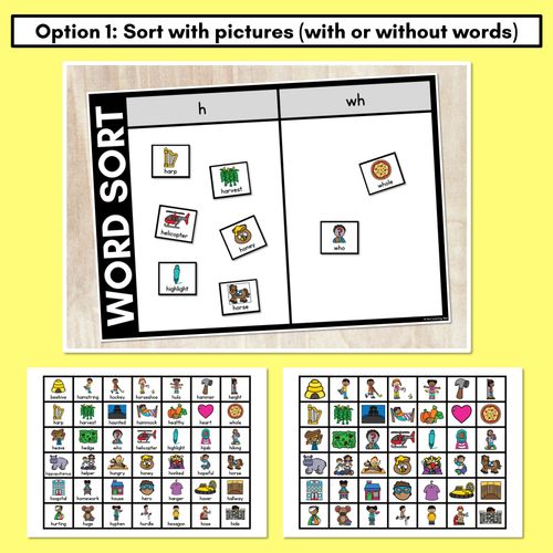 Resource preview 2 for CONSONANT PHONEME H WORD SORT