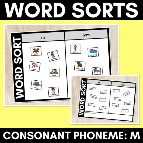 Resource preview 1 for CONSONANT PHONEME M WORD SORT