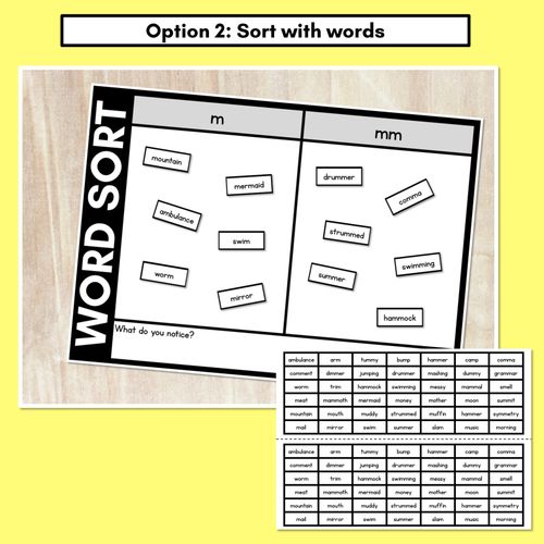 Resource preview 3 for CONSONANT PHONEME M WORD SORT