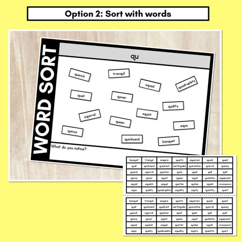 Resource preview 3 for CONSONANT PHONEME Q WORD SORT