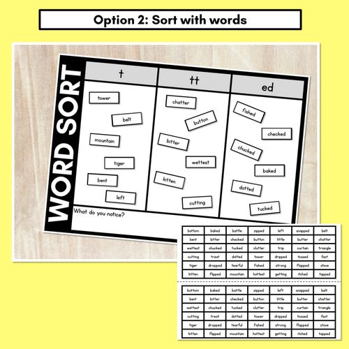 Resource preview 3 for CONSONANT PHONEME T WORD SORT