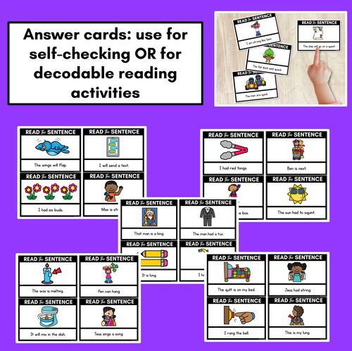 Resource preview 4 for QU NG X Decodable Sentences - Read and Match