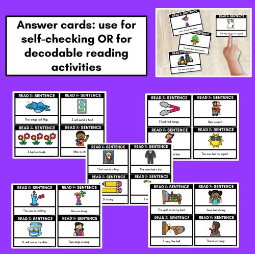 Resource preview 4 for QU NG X Decodable Sentences - Read, Match & Write