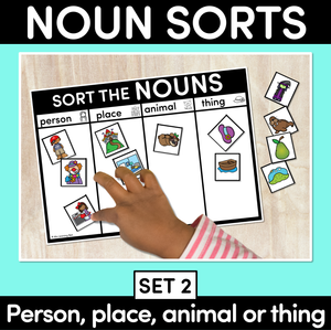 Noun Sort Cut & Paste Worksheets Set 2