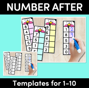 NUMBER AFTER Task Cards: 1-10