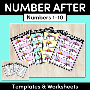 NUMBER AFTER Worksheets & Templates: 1-10