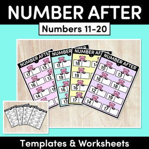 NUMBER AFTER Worksheets & Templates: 10-20