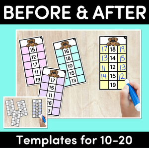 NUMBER BEFORE & AFTER Task Cards: 10-20