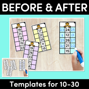 NUMBER BEFORE & AFTER Task Cards: 10-30