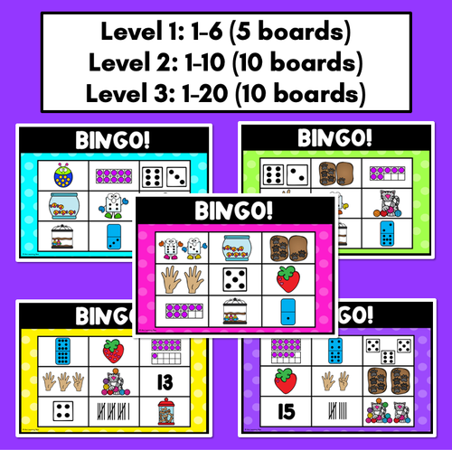 Resource preview 2 for Number Bingo for Numbers 1-20 - Different ways to represent numbers 1-20