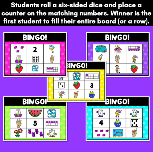 Resource preview 2 for Number Bingo for numbers 1-6 - different ways to represent numbers