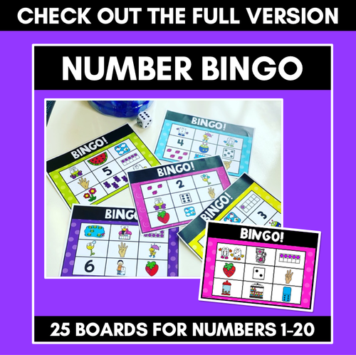 Resource preview 3 for Number Bingo for numbers 1-6 - different ways to represent numbers