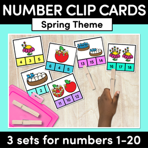 NUMBERS 1-20 CLIP CARDS: Spring Theme