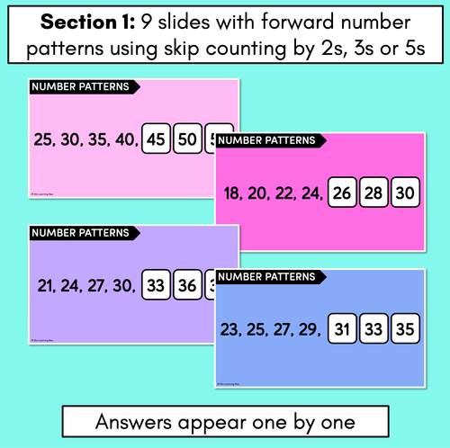 Resource preview 2 for Forward & Backward Number Patterns - Skip Counting by 2, 3, 5 and 10 - Digital Slides