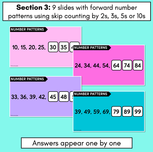 Resource preview 4 for Forward & Backward Number Patterns - Skip Counting by 2, 3, 5 and 10 - Digital Slides