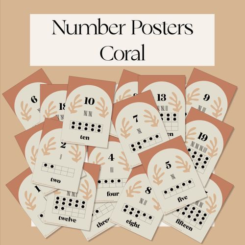 Resource preview 1 for Number Display 1-20- Coral