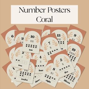 Number Display 1-20- Coral