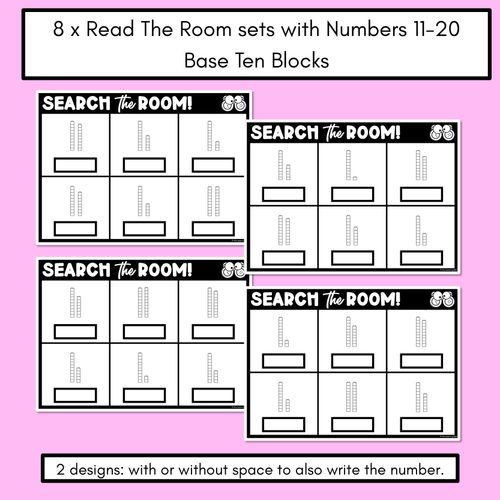 Resource preview 2 for READ THE ROOM - Numbers 11-20 Base Ten Blocks