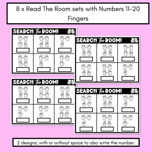 Resource preview 2 for READ THE ROOM - Numbers 11-20 Fingers