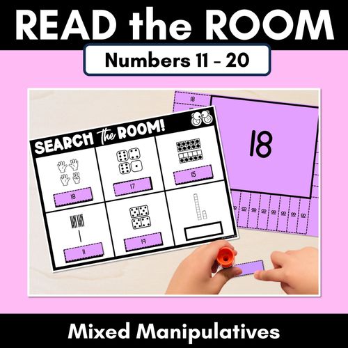 Resource preview 1 for READ THE ROOM - Numbers 11-20 Mixed Manipulatives