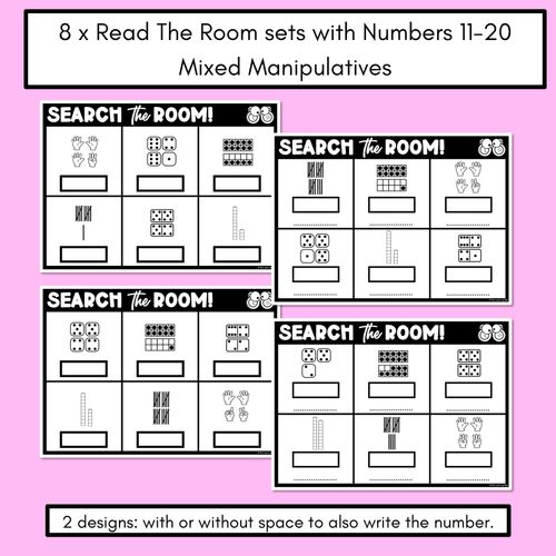 Resource preview 2 for READ THE ROOM - Numbers 11-20 Mixed Manipulatives