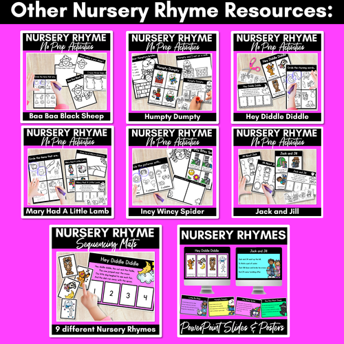 Resource preview 4 for Mary Had A Little Lamb Nursery Rhyme Worksheets