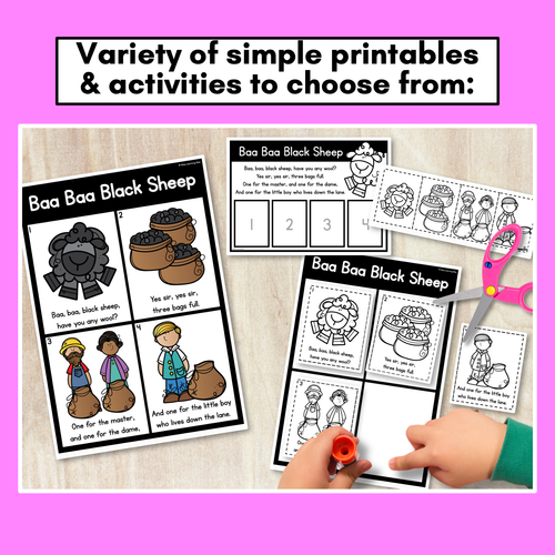 Resource preview 2 for Baa Baa Black Sheep Nursery Rhyme Worksheets