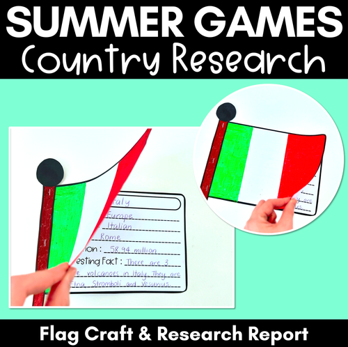 Resource preview 1 for Summer Games Country Research Activity - Flag Craft and Research Report