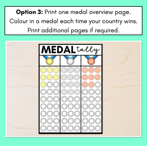 Resource preview 4 for Summer Games Medal Tally Displays