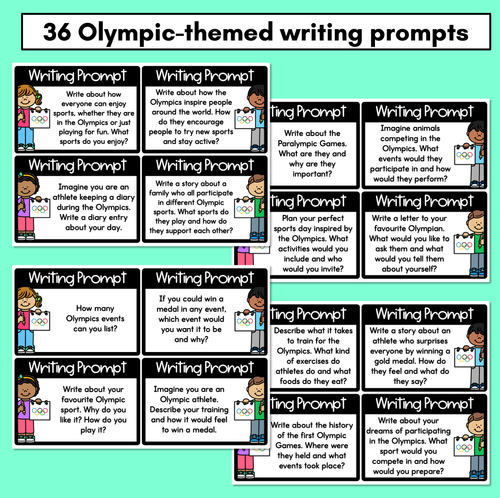 Resource preview 2 for Summer Games Writing Prompts - Editable Olympics Task Cards