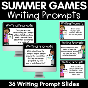 Summer Games Writing Prompts - Editable Summer Games Writing Prompt Slides