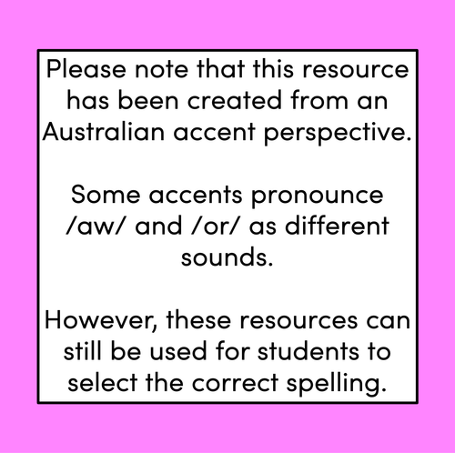 Resource preview 4 for R-CONTROLLED VOWEL SOUND OR Clip Cards - Ways to spell the OR sound