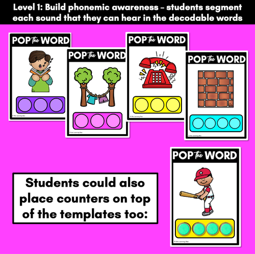 Resource preview 2 for NG QU + X WORDS POPPIT TASK CARDS - Phonemic Awareness + Word Mapping