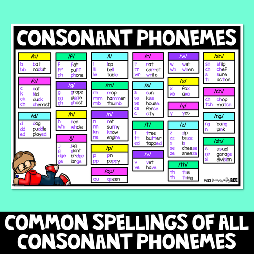 Resource preview 3 for PHONICS CHART FREEBIE - Consonant Sounds & Vowel Sounds