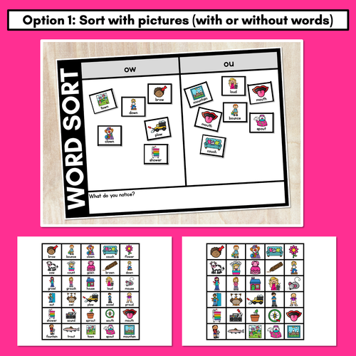 Resource preview 2 for DIPHTHONG OW OU WORD SORT