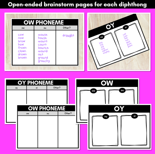 Resource preview 3 for Diphthong Brainstorm Templates & Assessments