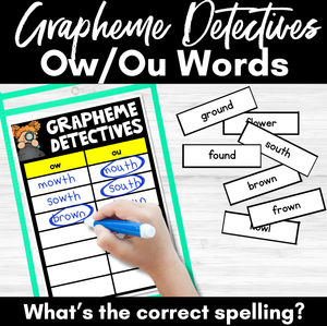 Ow Sound Words Game -  Grapheme Detectives