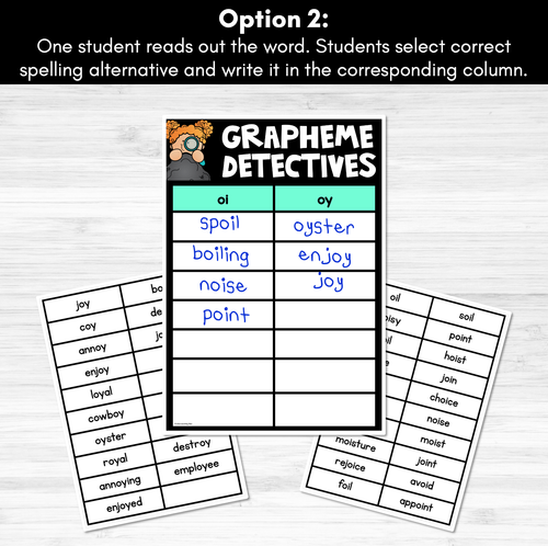 Resource preview 3 for Oy Sound Words Game -  Grapheme Detectives