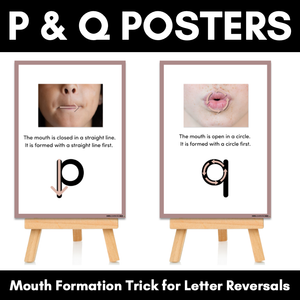 P & Q FORMATION POSTERS - Mouth Articulation Trick for P & Q Reversals