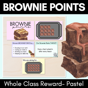 Brownie Point Class Reward System - Whole Class Reward - Pastel Decor